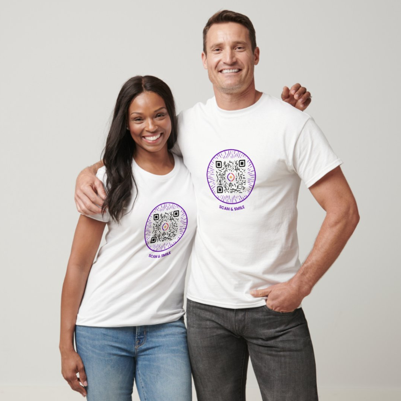 Spark Lab unisex motivational t-shirt — scan for daily quote, UK-made