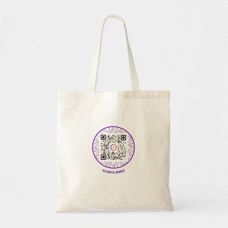 Spark Lab canvas tote bag with motivational QR code — wellness gift idea UK